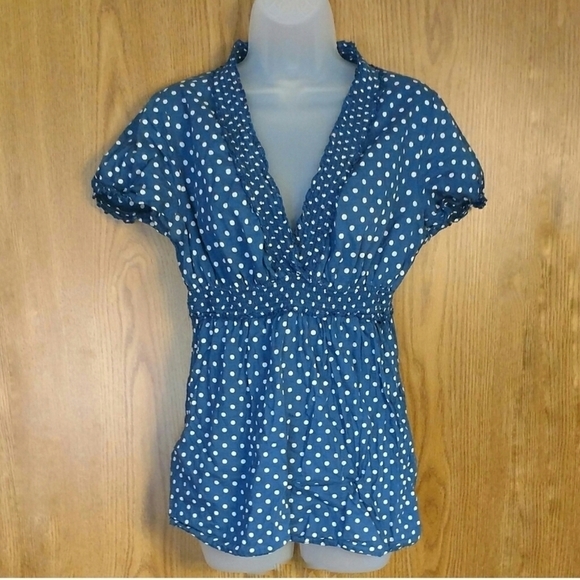 At Last Blue Polkadot Top - Picture 2 of 5